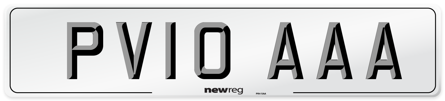 PV10 AAA Number Plate from New Reg